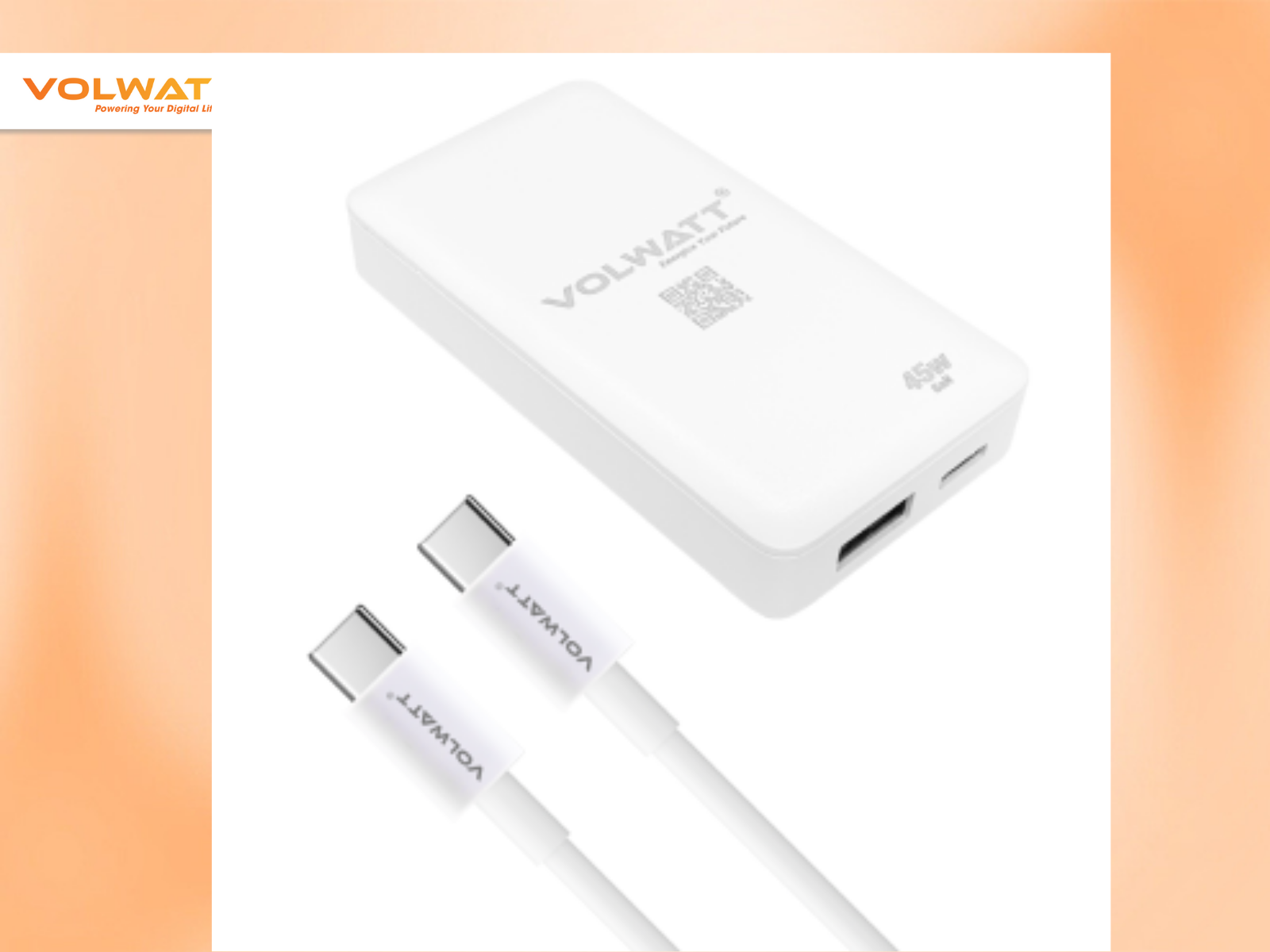 Bộ củ cáp sạc Volwatt GE-65GS-C-A-MF Plus 65W Fast Charger