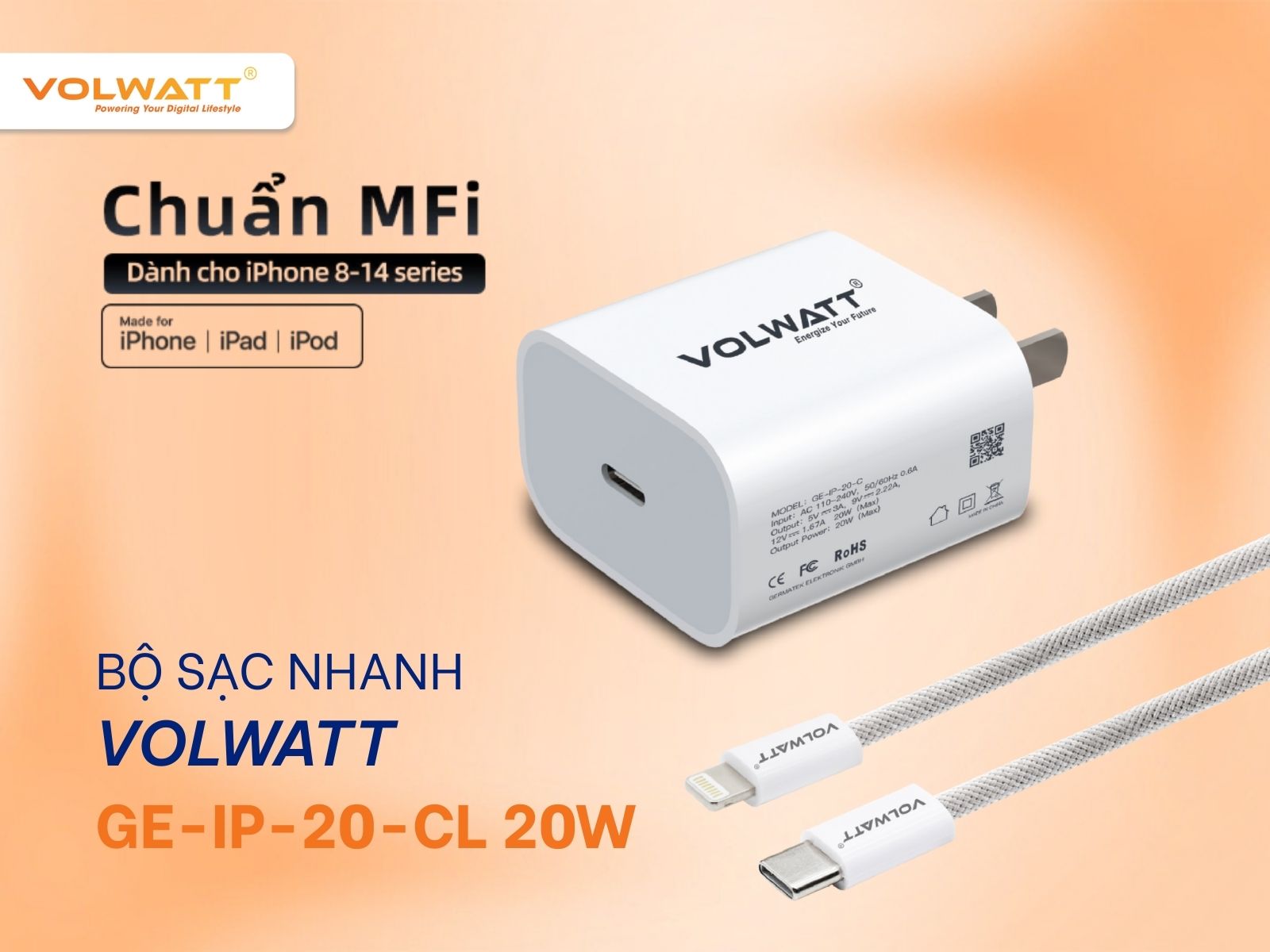 Sản phẩm sạc đến từ Volwatt đạt được chứng nhận MFi của Apple