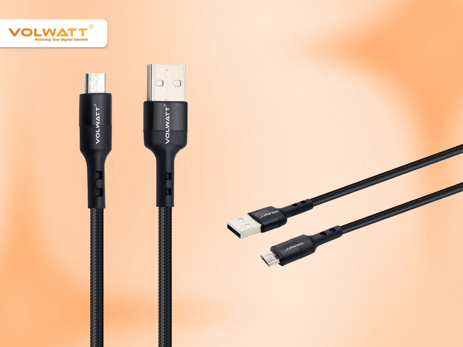 Cáp sạc nhanh & truyền dữ liệu tốc độ cao Volwatt GE-020-AM USB-A to Micro