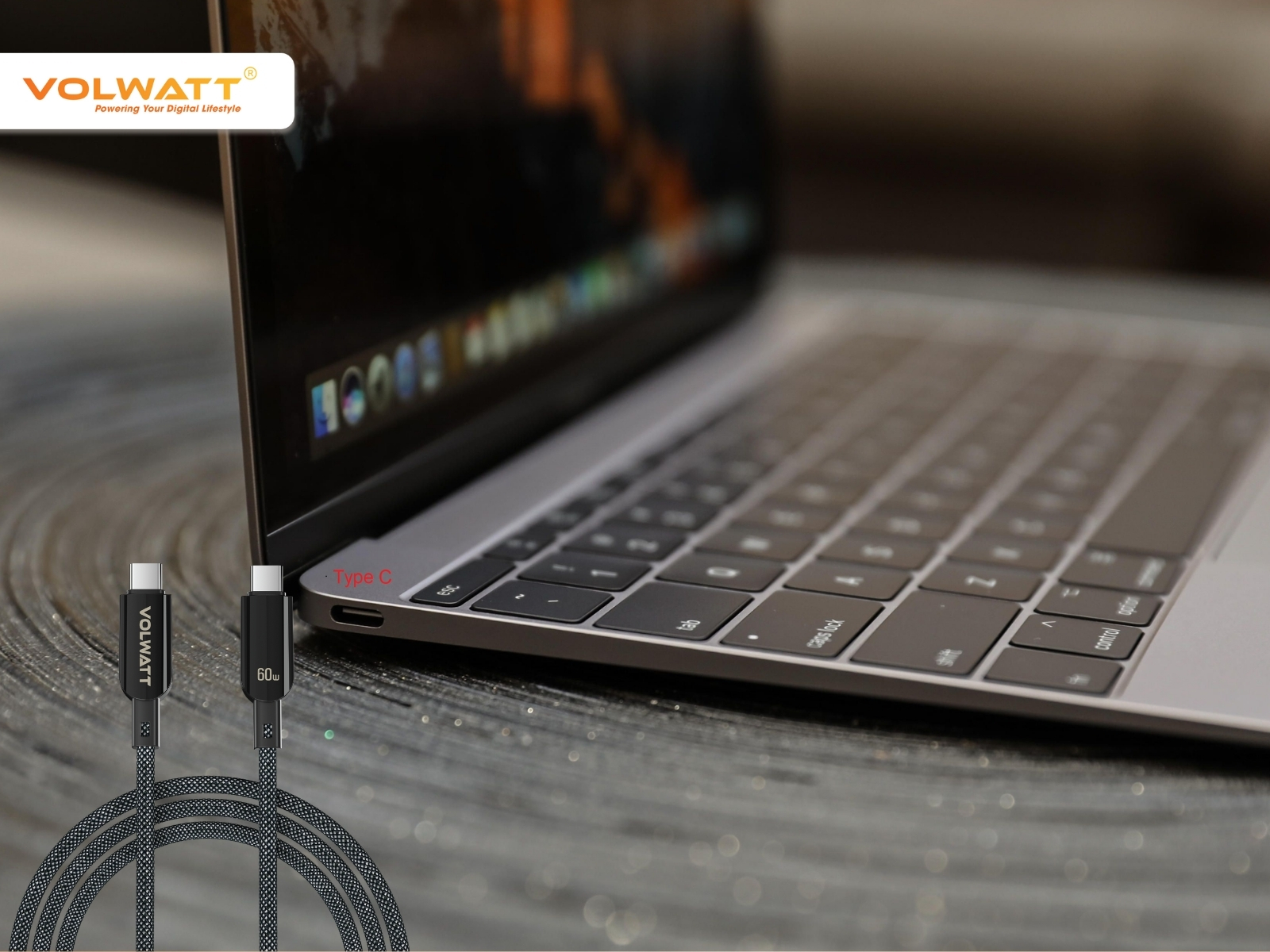 Công suất 60W đủ mạnh để sạc đầy cho cả laptop có cổng Type-C