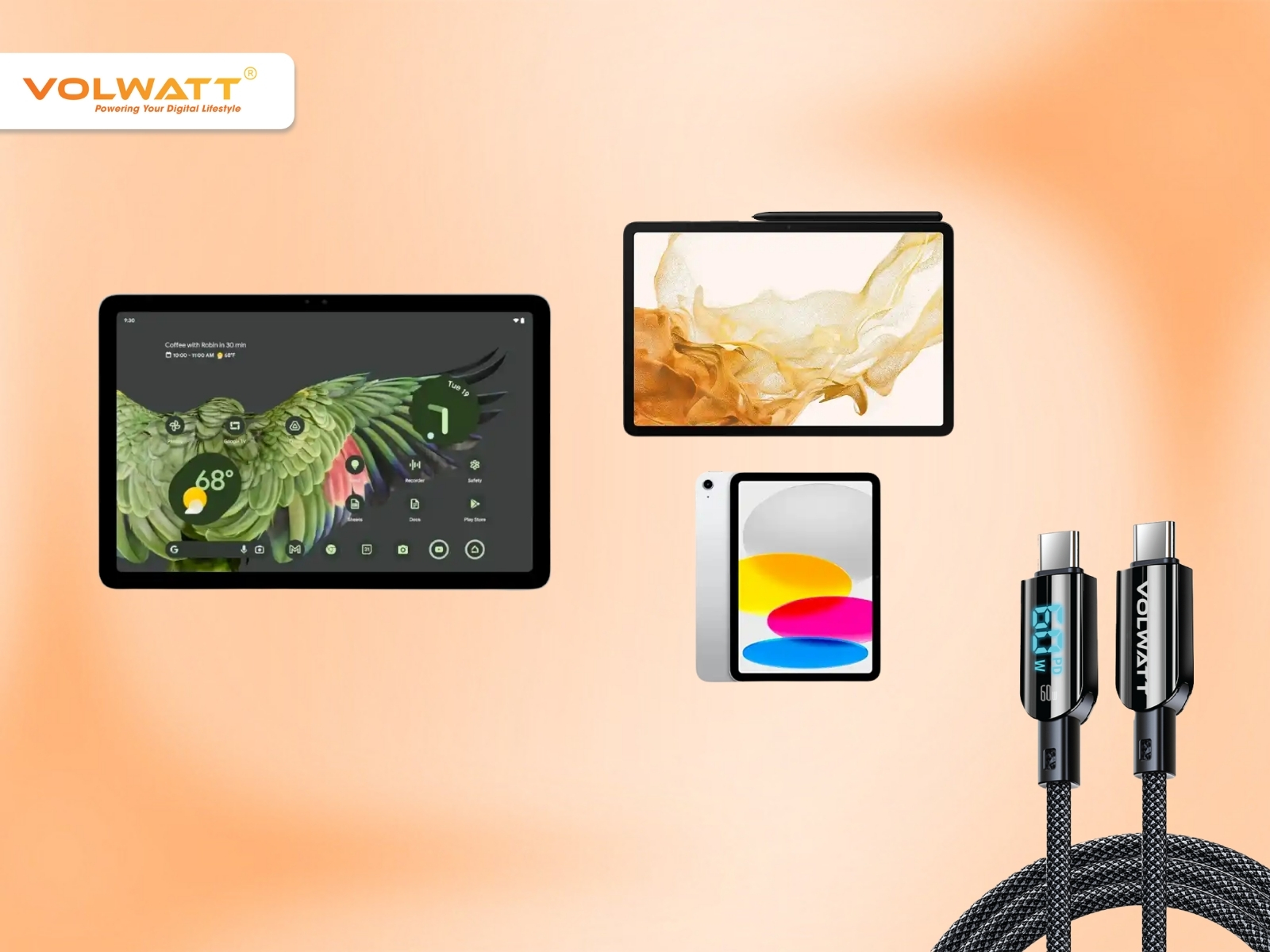 Cáp sạc Volwatt GE-A35-CC là giải pháp toàn diện cho mọi thiết bị