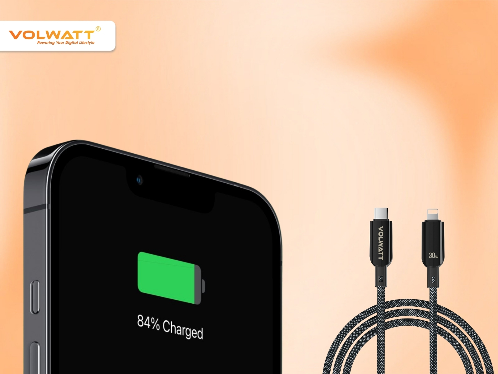Cáp sạc Volwatt GE-A35-CL đạt chuẩn Power Delivery (PD)
