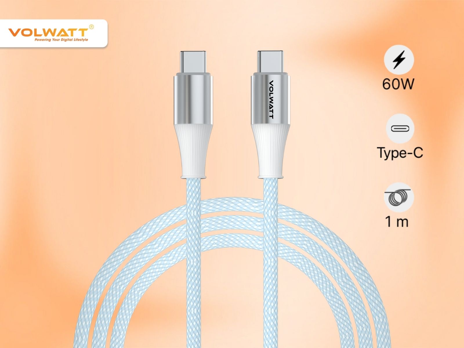 Người dùng đang kết nối điện thoại với laptop bằng cáp Volwatt GE-S16-CC để truyền dữ liệu