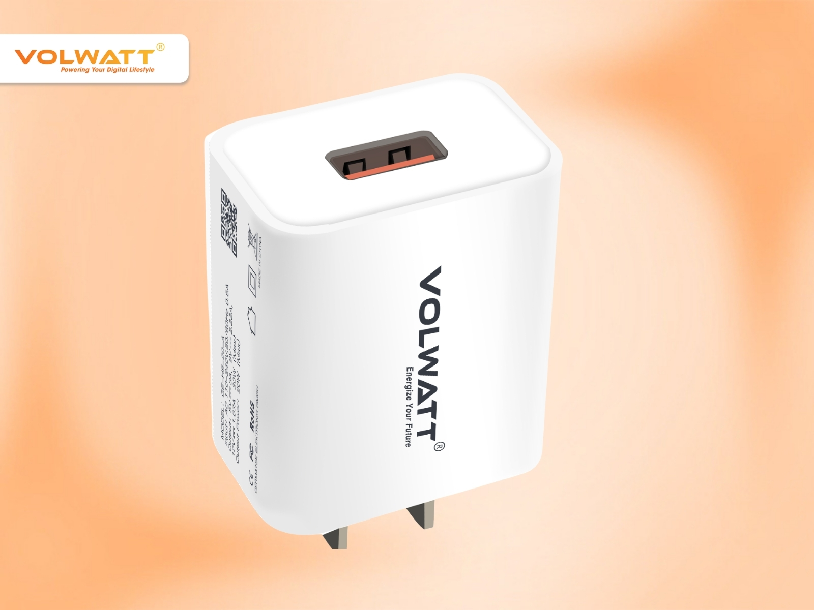 Thiết kế và chất liệu của củ sạc nhanh Volwatt GE-H5-20-A cổng USB