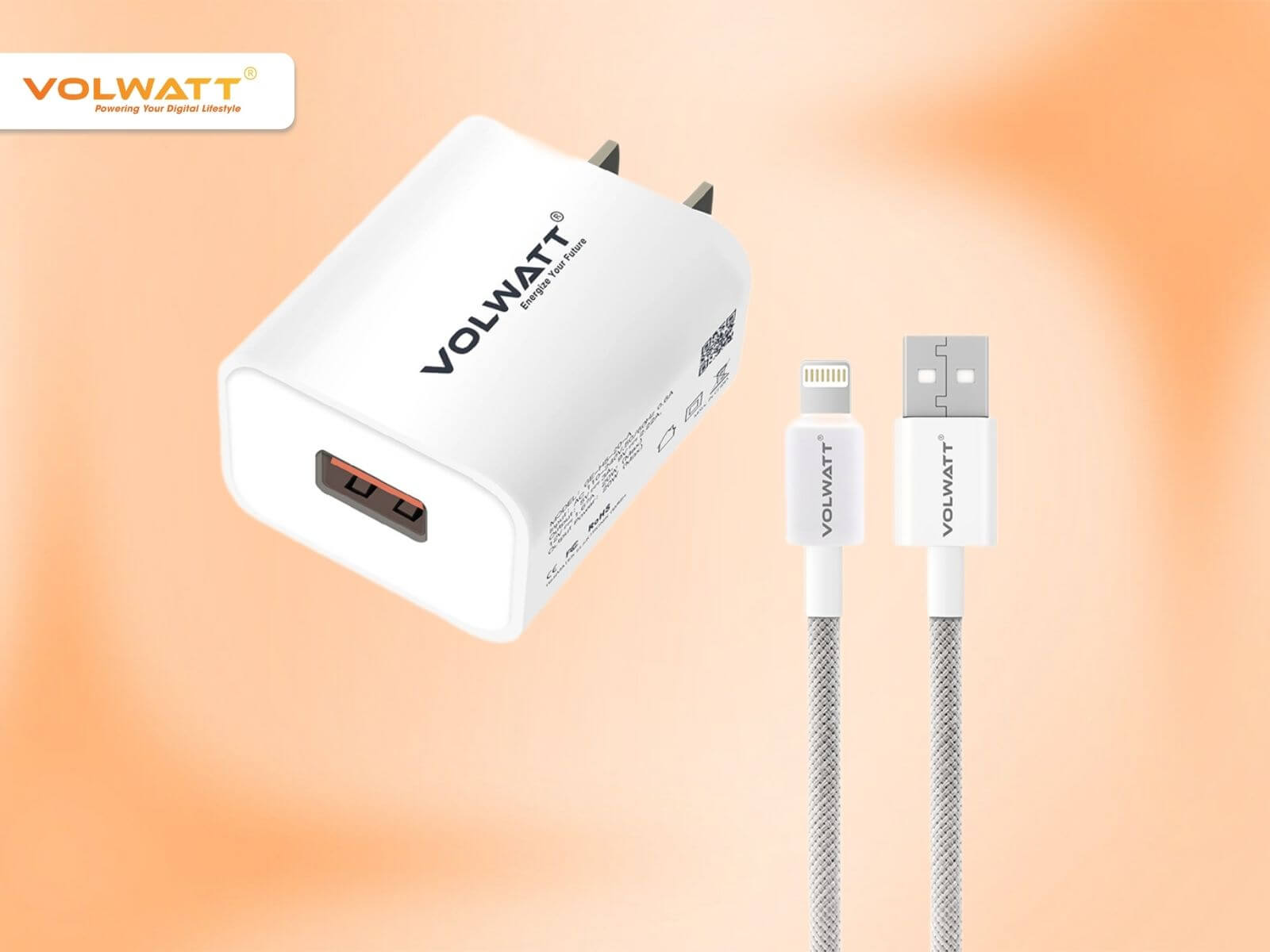 Bộ củ cáp sạc Volwatt GE-H5-20-AL có thiết kế hiện đại và công suất sạc tối ưu