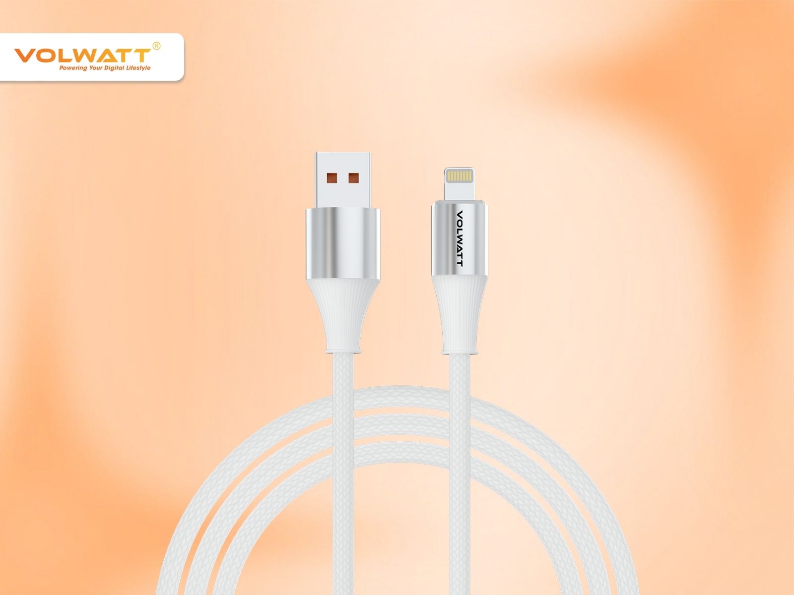 Cáp sạc siêu nhanh & truyền dữ liệu tốc độ cao Volwatt GE-S16-AL USB-A to Lightning