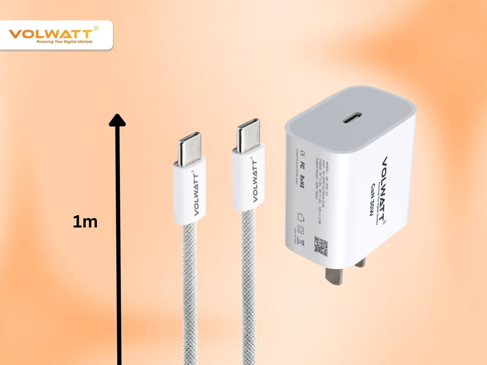 Thiết kế dây cáp sạc dài, bền bỉ, chắc chắn mang lại sự thuận tiện cho người dùng