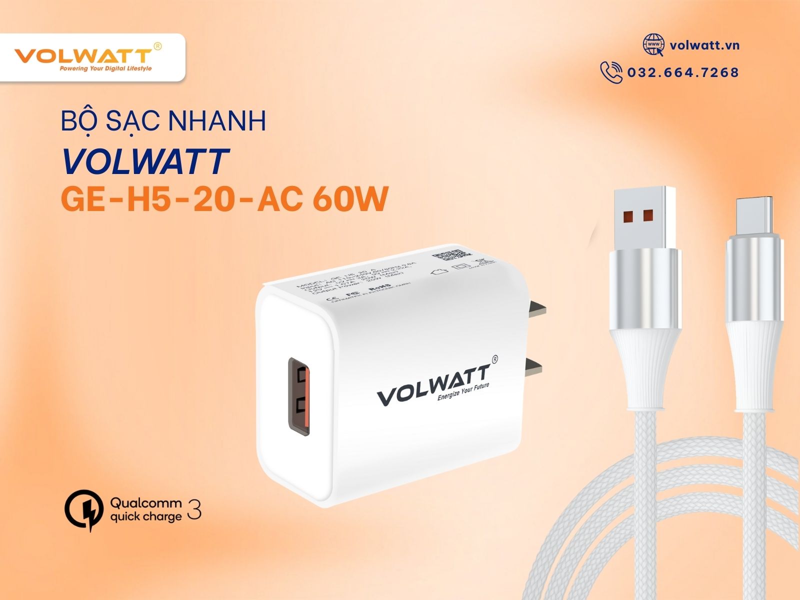 Bộ sạc giúp tiết kiệm thời gian với công nghệ sạc nhanh Qualcomm