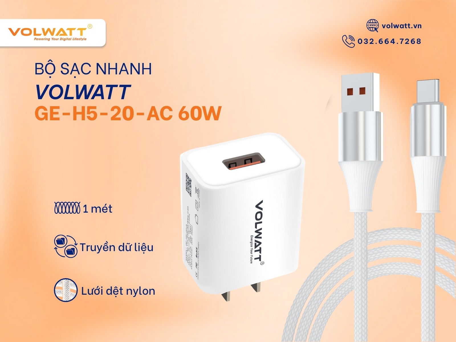 Dây cáp GE-S16-AC đồng bộ hóa dữ liệu nhanh và ổn định