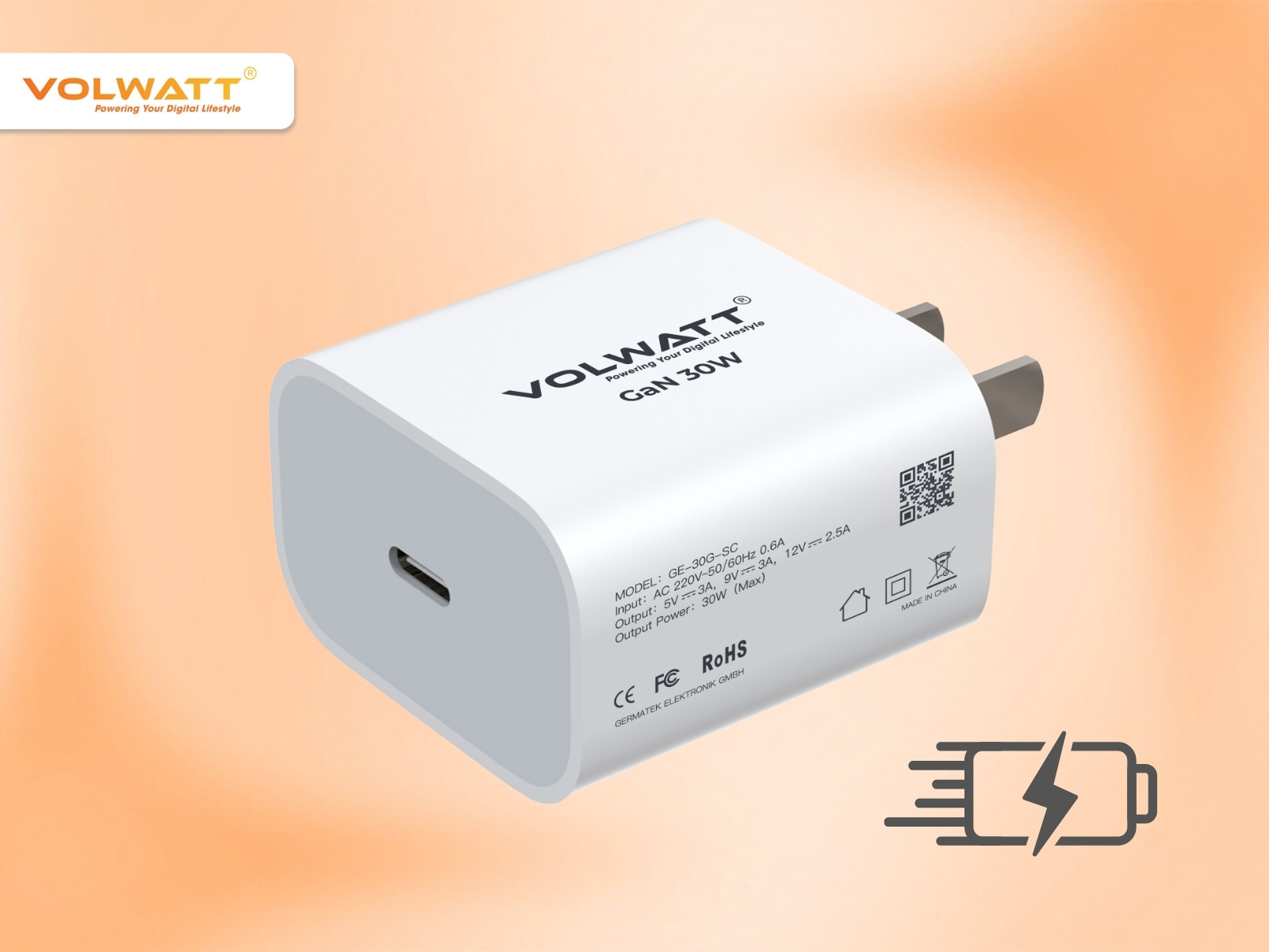 Củ sạc nhanh Volwatt GE-30G-SC Super Fast Charger được ưa chuộng sử dụng