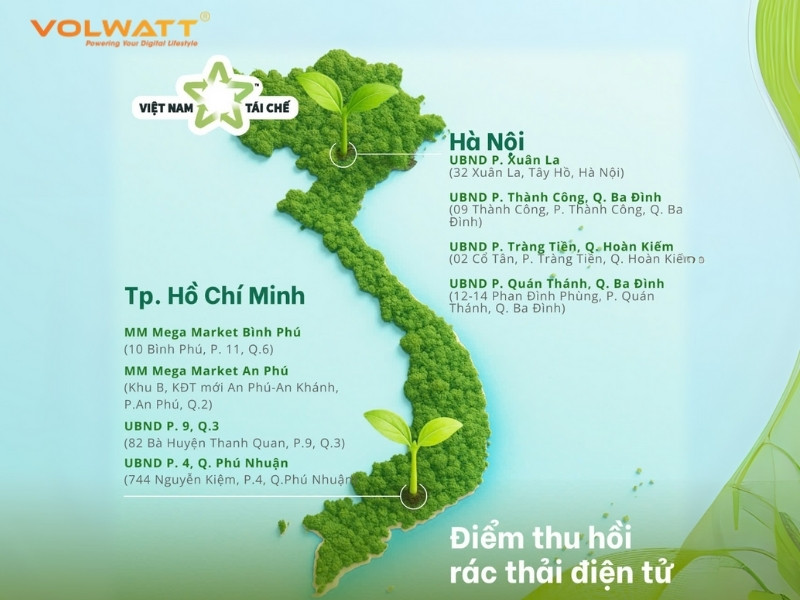 Vietnam Recycles có mạng lưới các điểm thu gom tại Hà Nội và TP.HCM