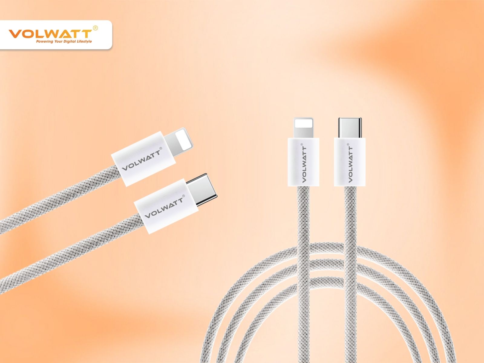 Cáp sạc Volwatt GE-038-CC 60W Type-C to Type-C siêu nhanh và truyền dữ liệu tốc độ cao
