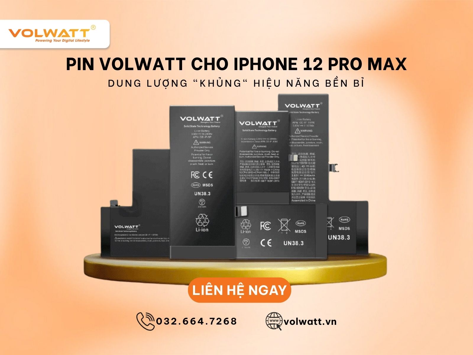 Các mẫu pin điện thoại iPhone thay thế của Volwatt Việt Nam