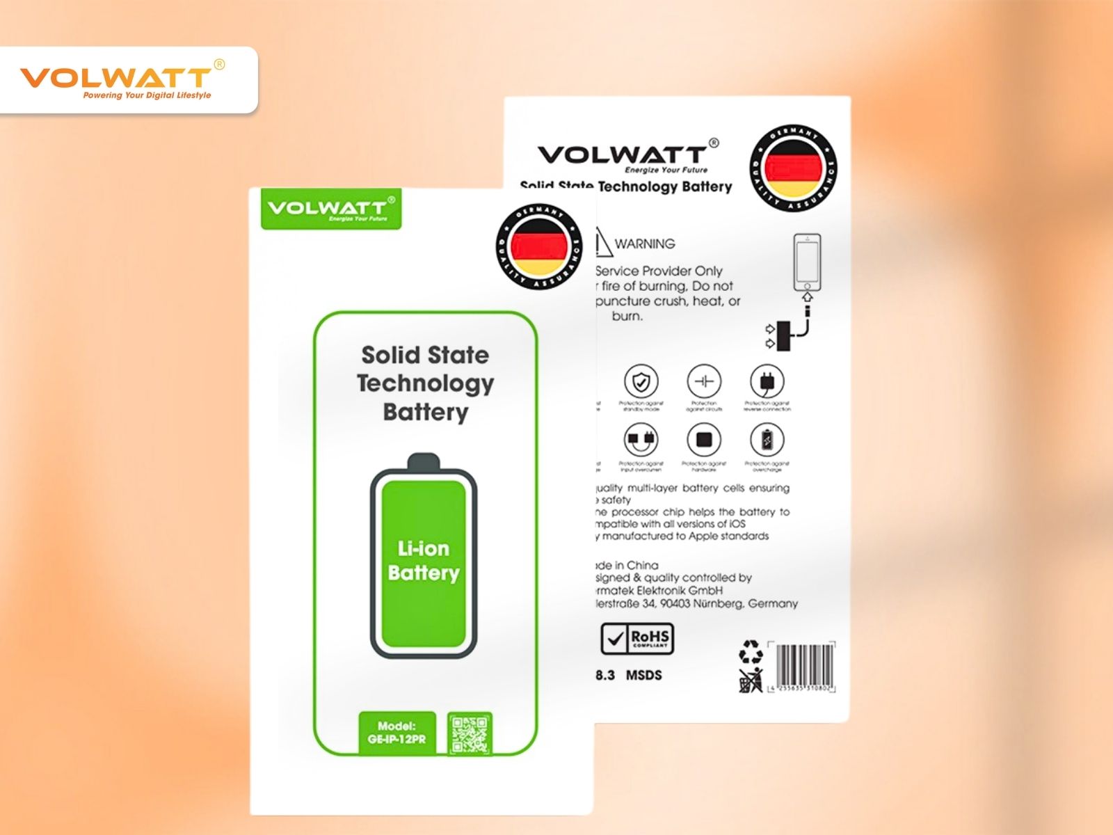 Pin điện thoại Volwatt đạt được chứng nhận quốc tế về độ an toàn