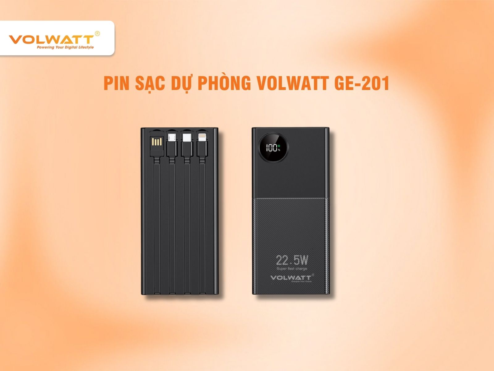 Pin sạc dự phòng Volwatt GE-201