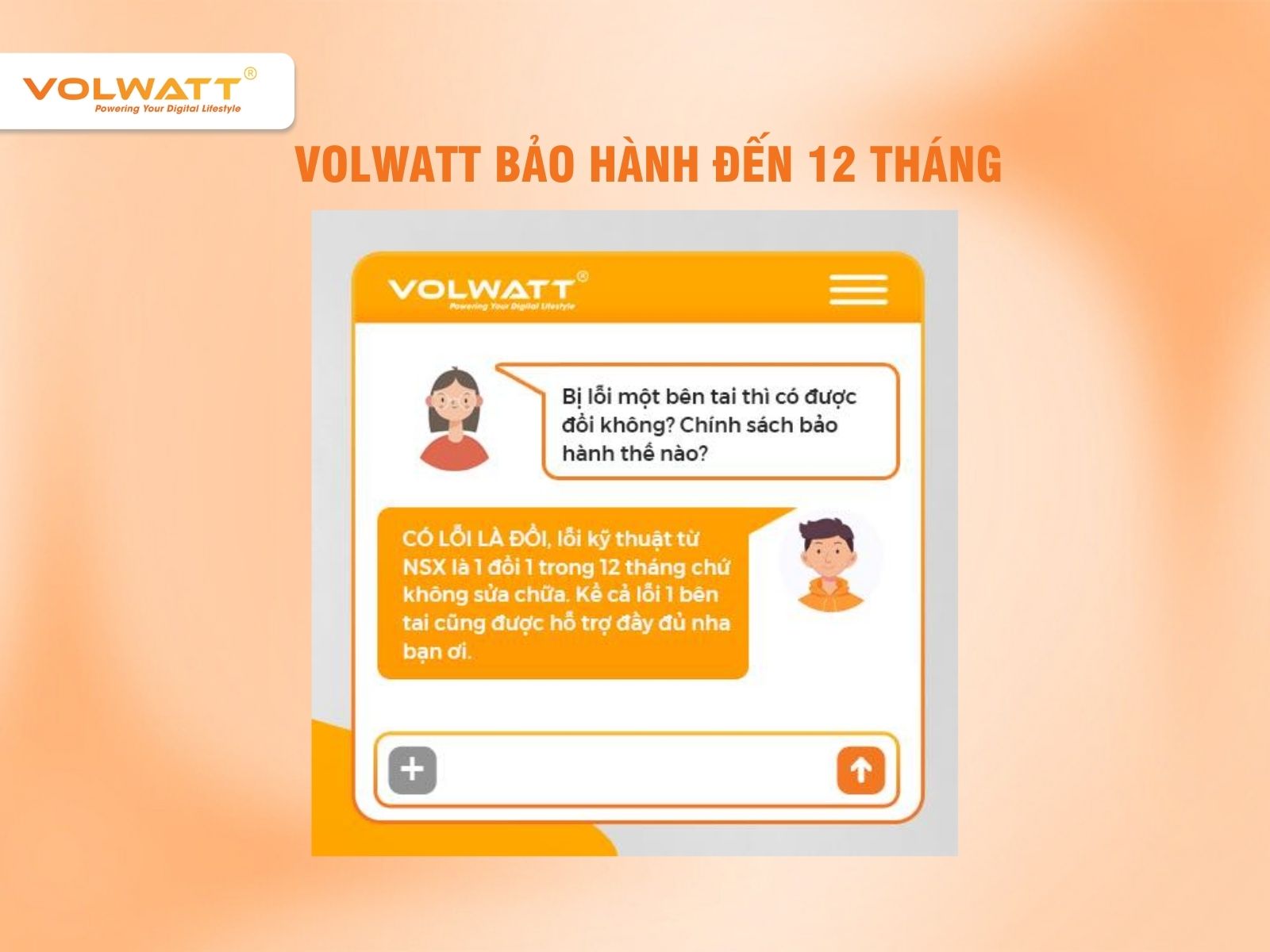 Volwatt hỗ trợ bảo hành đến 12 tháng