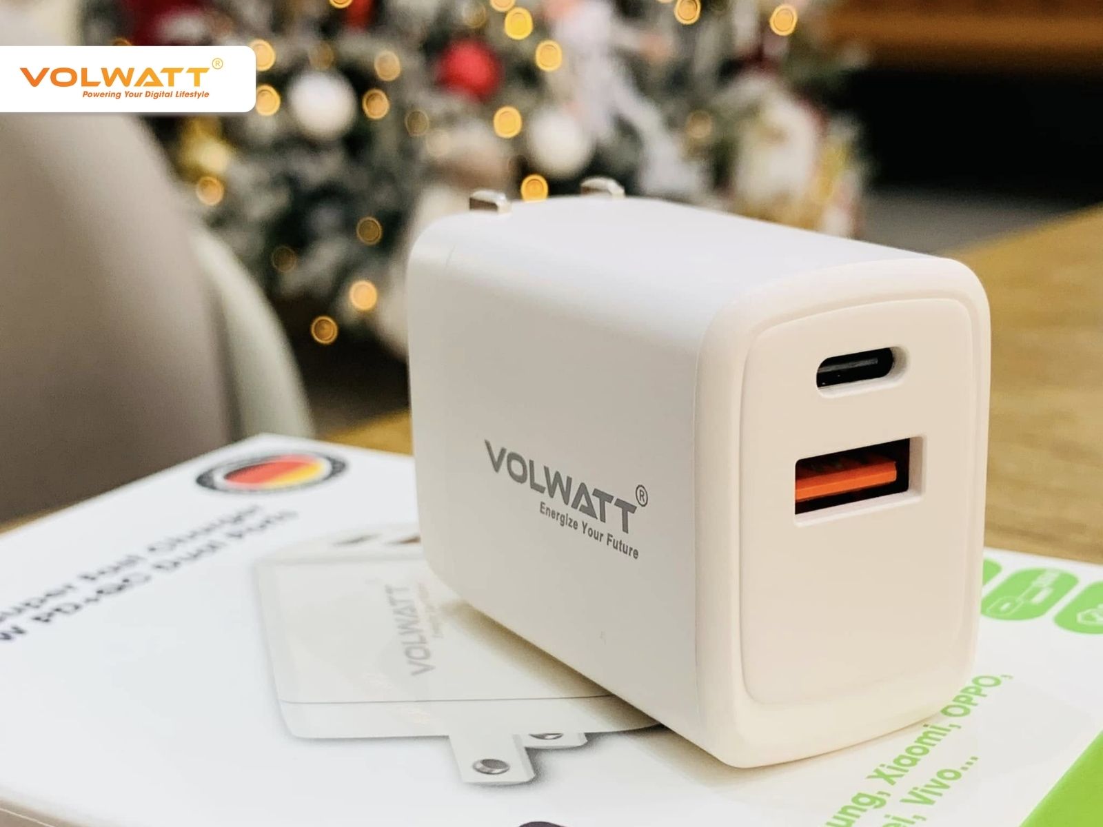 Củ sạc siêu nhanh Volwatt GE-35-C-M GaN sở hữu hai cổng đa năng