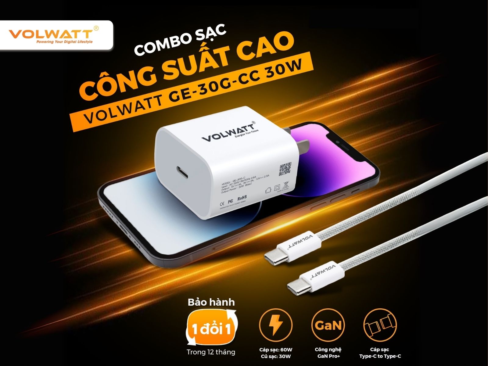 Bạn nên dùng cáp có công suất bằng hoặc lớn hơn so với củ sạc GaN