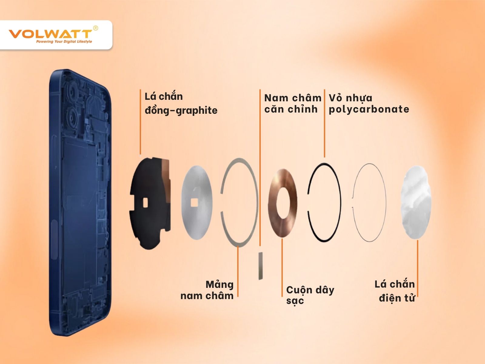 Cận cảnh vòng nam châm MagSafe bên trong của iPhone