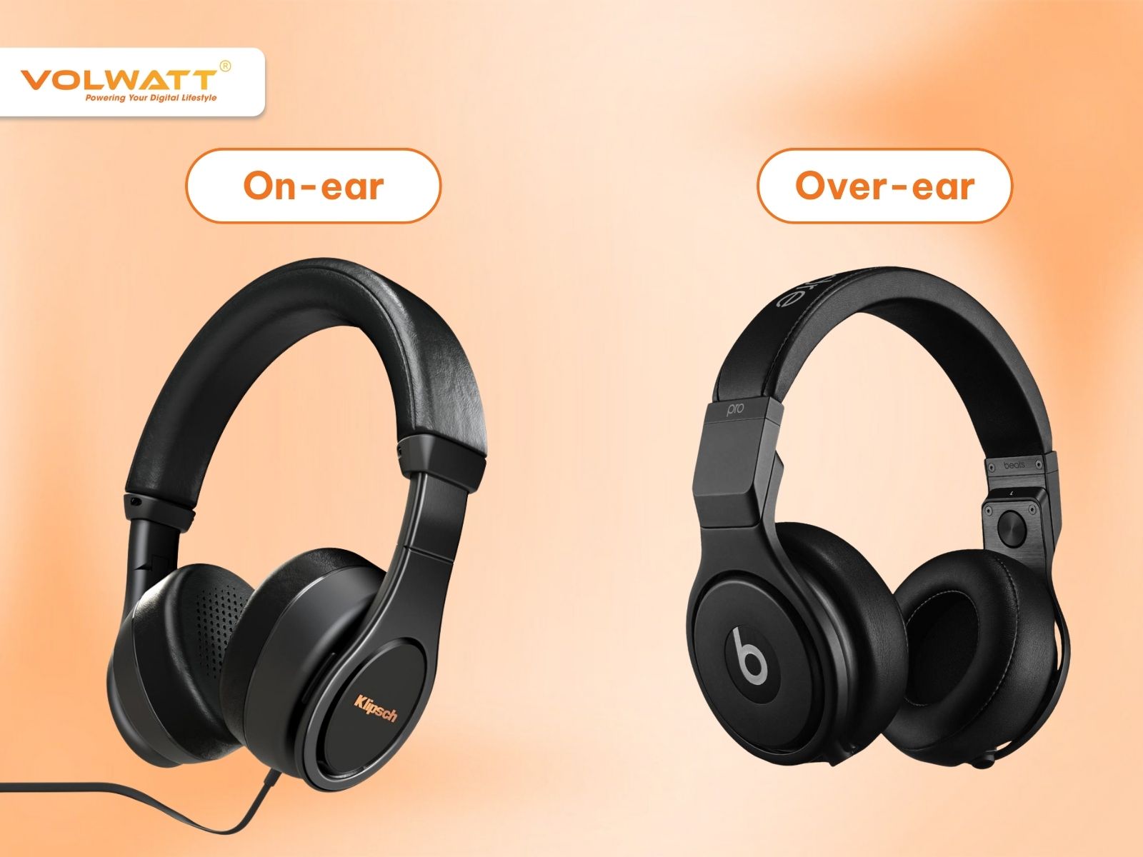 Tai nghe Headphone có hai loại chính gồm On-ear và Over-ear