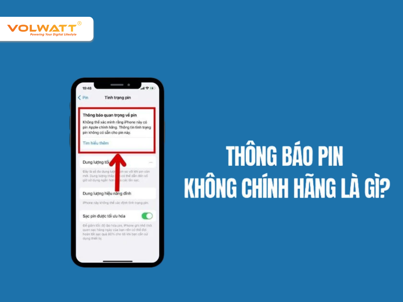 Nguyên nhân khiến iPhone báo "Pin không chính hãng"