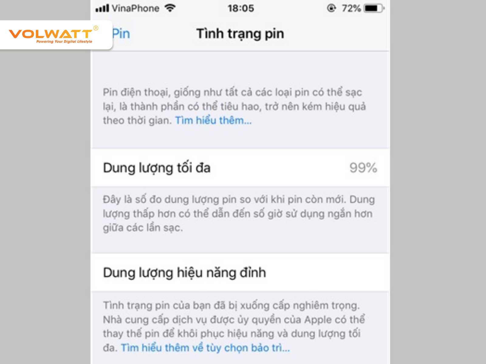 iPhone dùng bao lâu thì pin xuống 99%