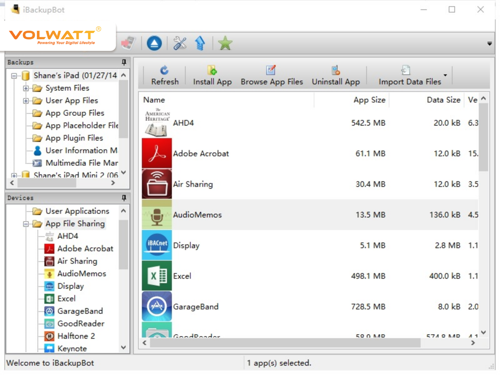App kiểm tra pin iPhone iBackupBot