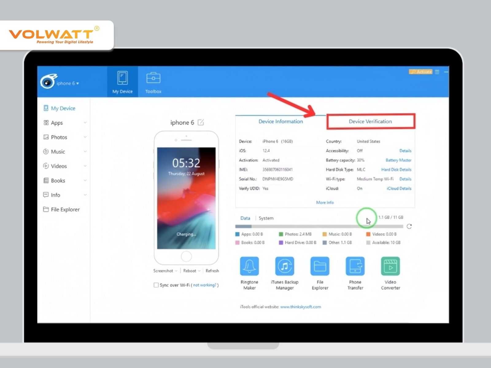 Dùng 3uTools để xem tình trạng pin phần cứng