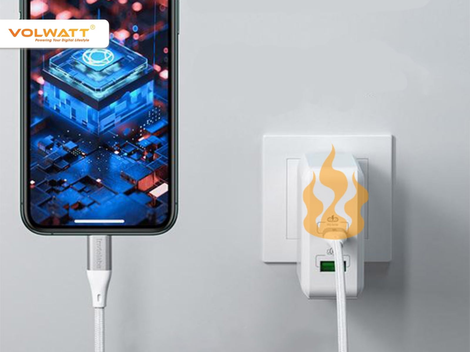 Củ sạc nóng bất thường khi đang sạc