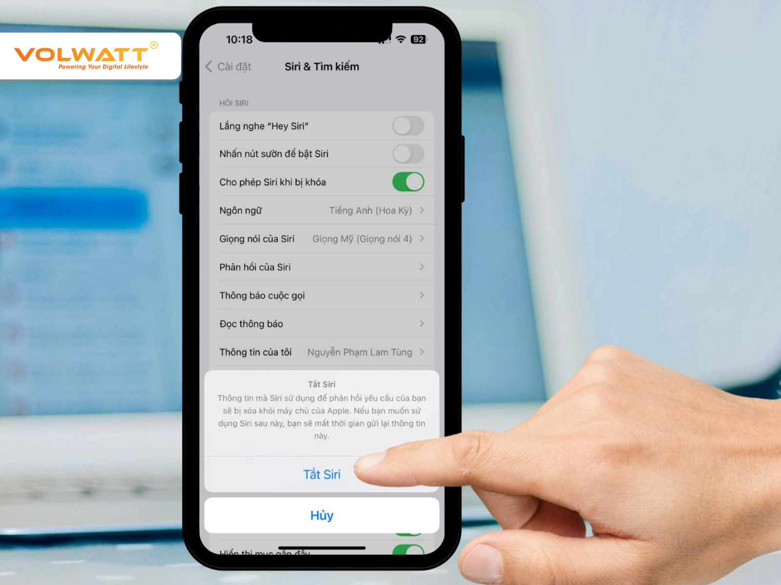 Bật tiết kiệm pin bằng Siri