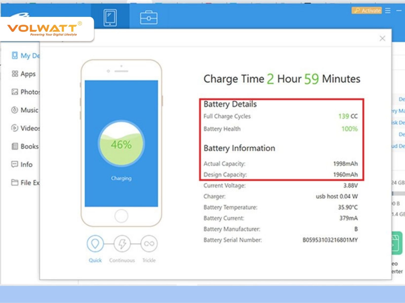 Kiểm tra tình trạng pin iPhone bằng ứng dụng thứ ba là iTools