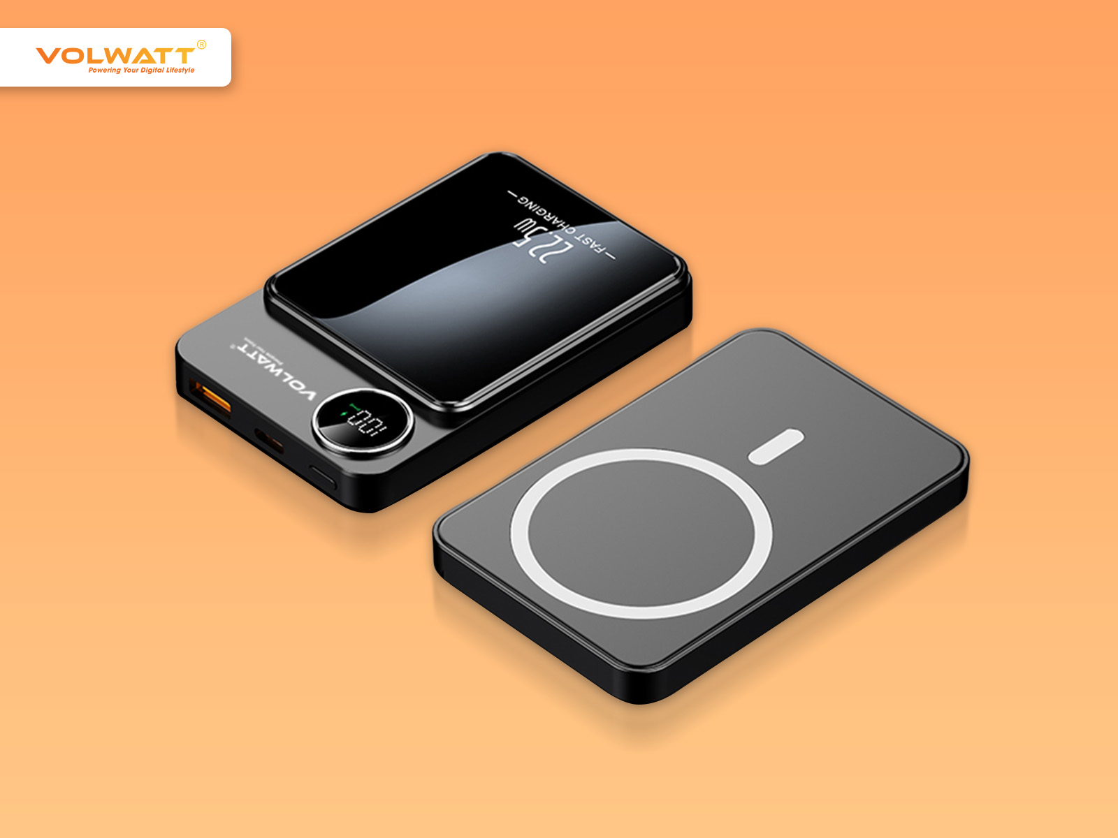 Pin sạc dự phòng Volwatt dung lượng cao, hỗ trợ sạc nhanh