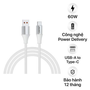Cáp sạc siêu nhanh & truyền dữ liệu tốc độ cao Volwatt GE-S16-AC USB-A to TypeC