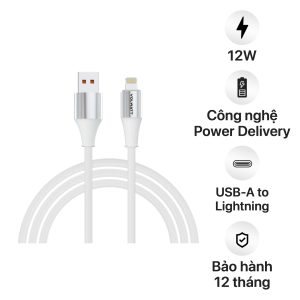 Cáp sạc siêu nhanh & truyền dữ liệu tốc độ cao Volwatt GE-S16-AL USB-A to Lightning