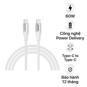 Cáp sạc siêu nhanh & truyền dữ liệu tốc độ cao Volwatt GE-S16-CC Type C to Type C