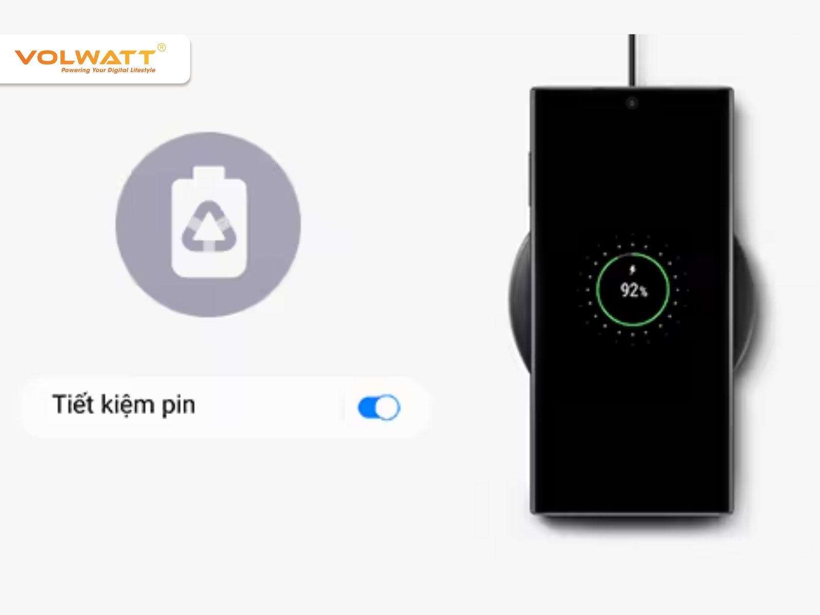 Bật chế độ tiết kiệm pin giúp giảm tải hệ thống và sạc pin hiệu quả hơn