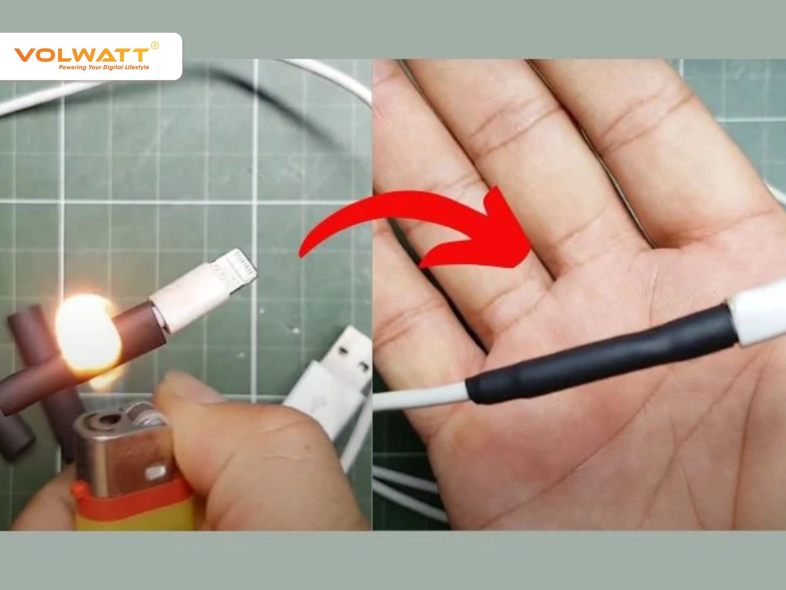 Sử dụng hộp quẹt hơ nhẹ lên vị trí của ống co nhiệt để giữ cố định